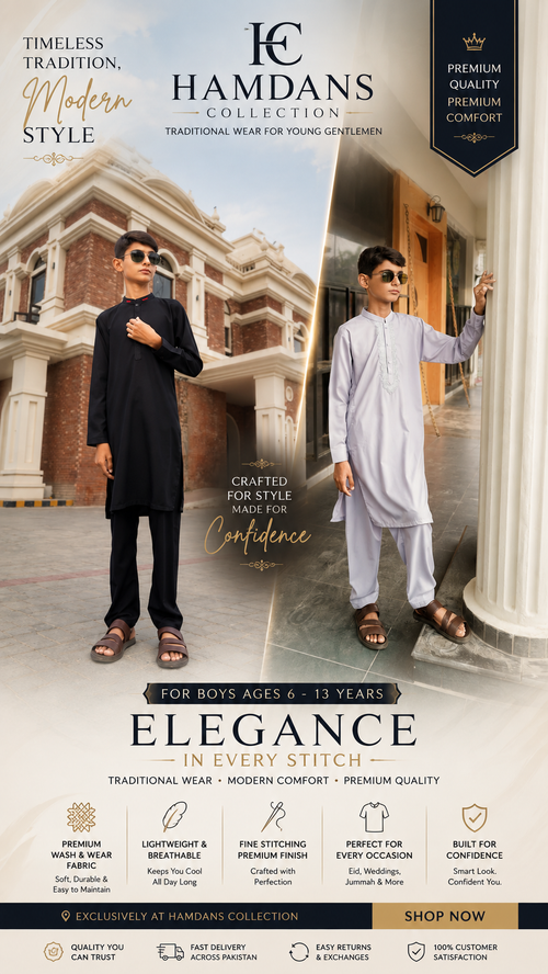 Combo Of Premium Black & Grey Shalwar Kameez | Wash & Wear |