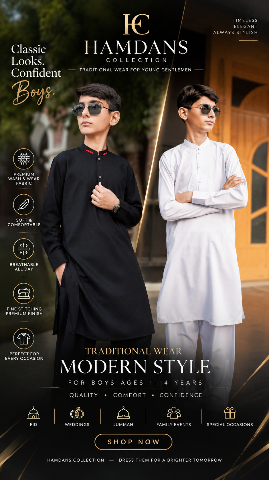 Combo Of Premium Black & Grey Shalwar Kameez | Wash & Wear |