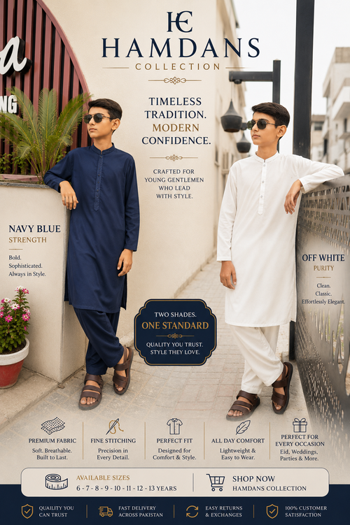 Combo Premium Blue & Off White Boys Shalwar Kameez | Wash & Wear