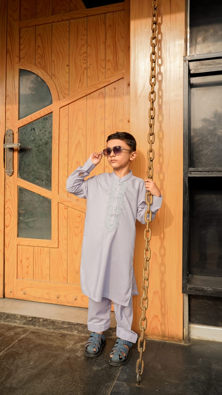Premium Off White Boys Shalwar Kameez | Wash & Wear | Ages 6–13 Years