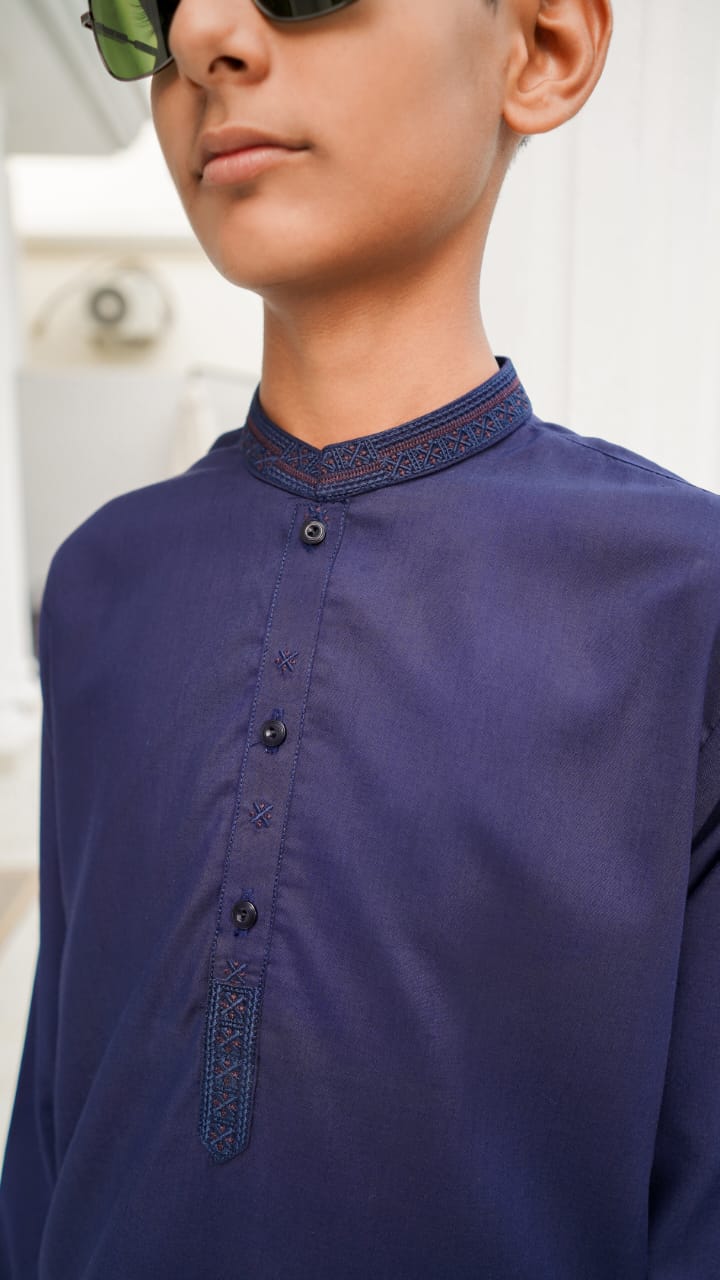 Combo Premium Embroided Grey & Blue Boys Shalwar Kameez | Wash & Wear